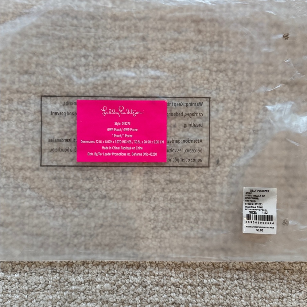 Lilly Pulitzer Pink and Gold Cosmetic Bag - New - Picture 4 of 4